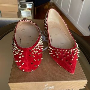 Christian Louboutin Escarpic Flat Veau Velour Red